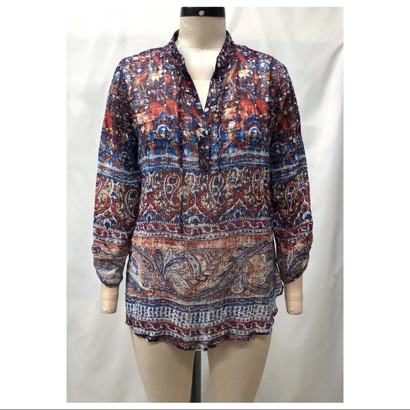 Chico's Indie Garden Paisley Print Blouse - Picture 2 of 15